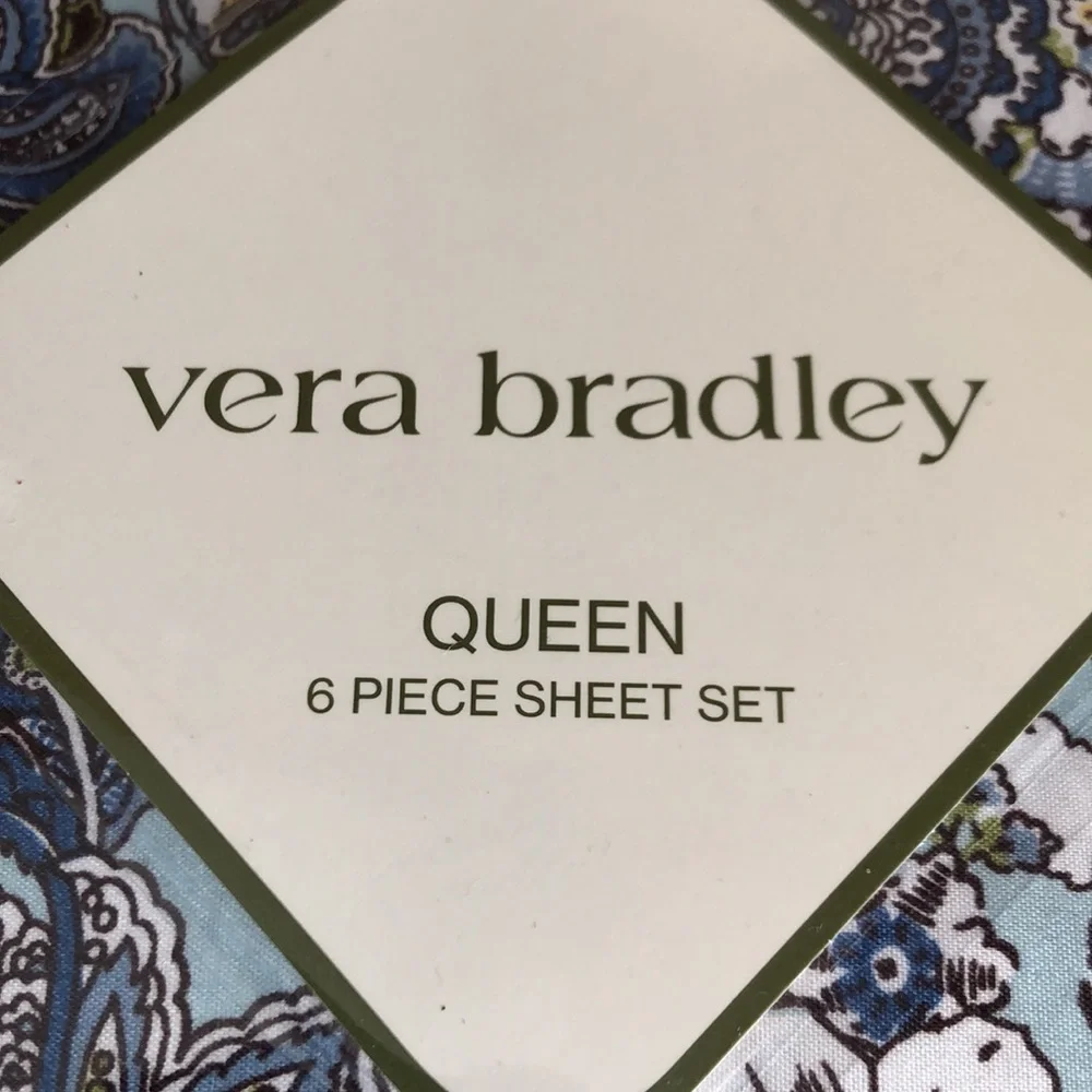 Vera Bradley Blue Floral Queen Sheet Set